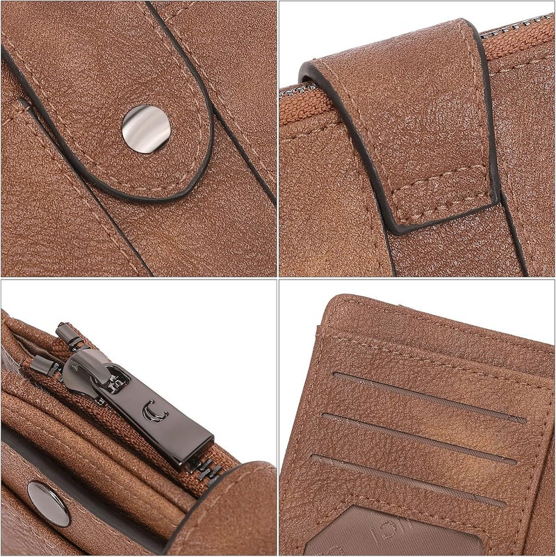 CLUCI Small Wallet for Women Leather Slim Womens Wallet Bifold Multi Card Holder Organizer Designer with Removable ID Window - Image 5